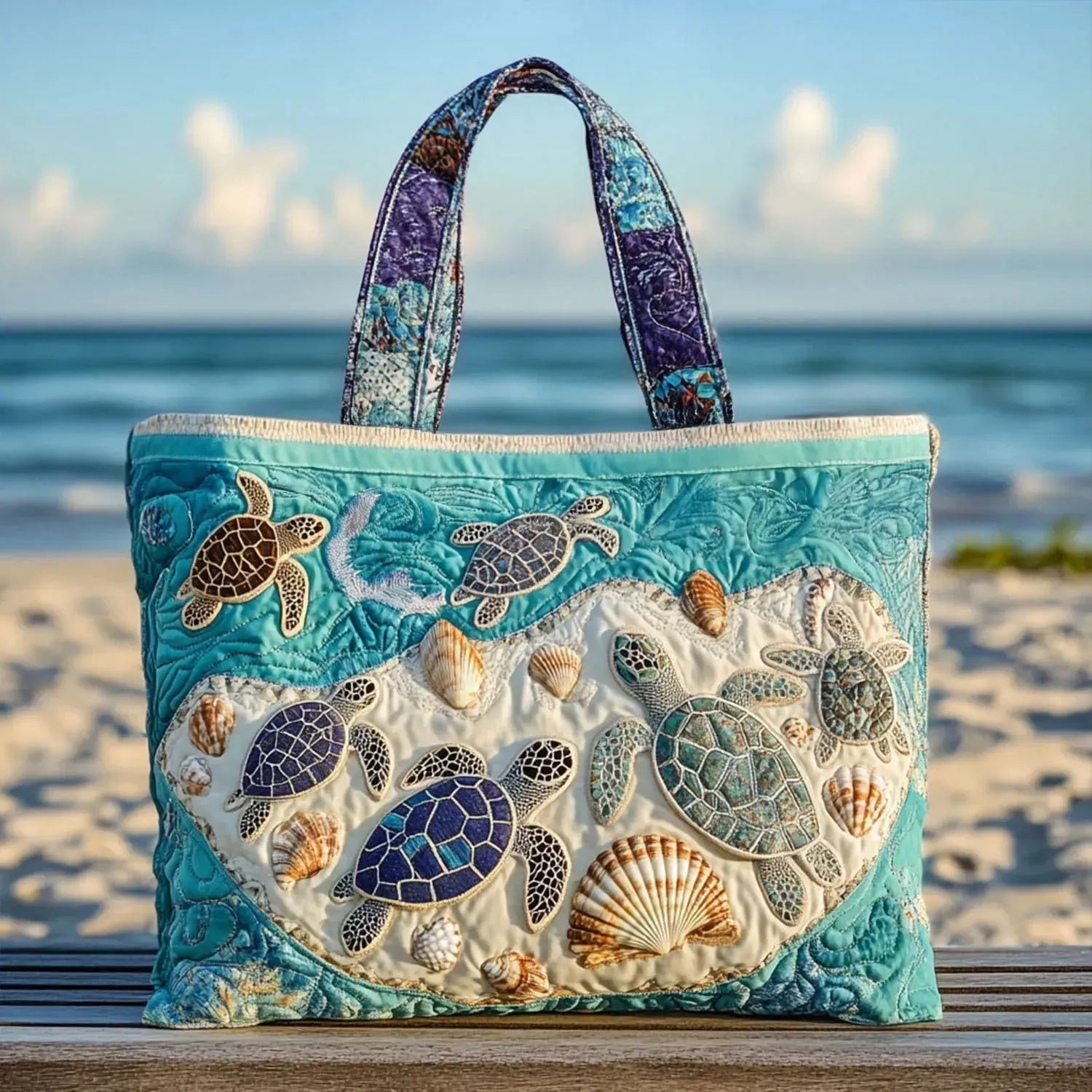 Ocean-Inspired Tote Bags | Top 1 - Turtle Embrace