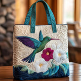 Quilted Tote Bag - White Blossom