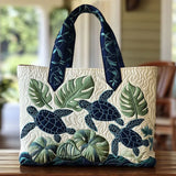 Handcrafted Quilted Tote Bag - Sea Turtle Serenity