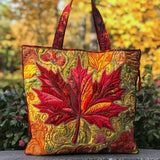 Handcrafted Quilted Tote Bag - Maple Sunset