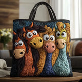 Handcrafted Quilted Tote Bag - Playful Pony