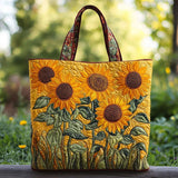 Quilted Tote Bag - Classic Sunflower
