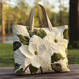 Quilted Tote Bag - Elegant Florals