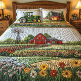 3-Piece Quilted Bedding Set | Happy Farm