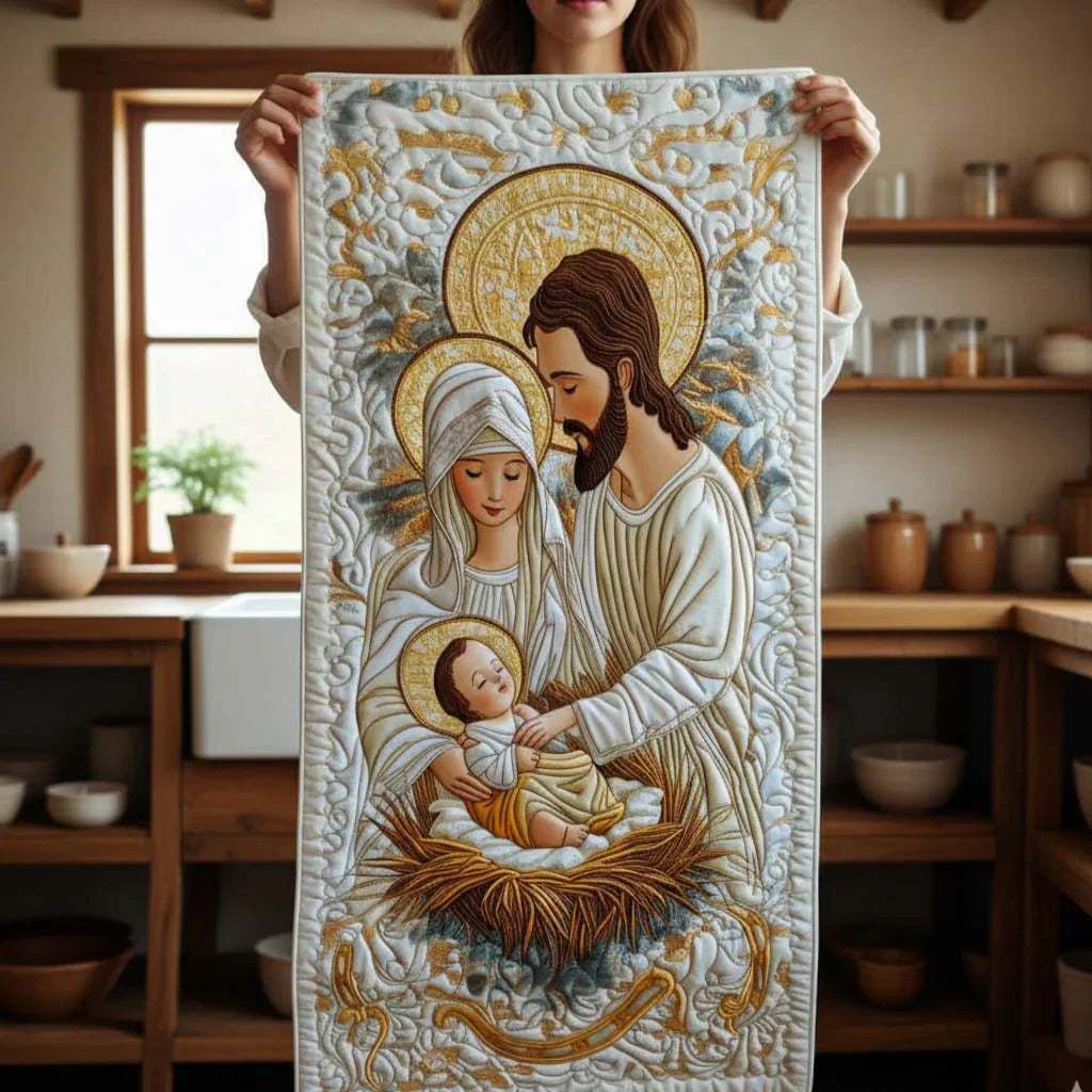 Quilted Table Runner | Light of Bethlehem, view 2