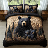 3-Piece Quilted Bedding Set | Forest Wolf