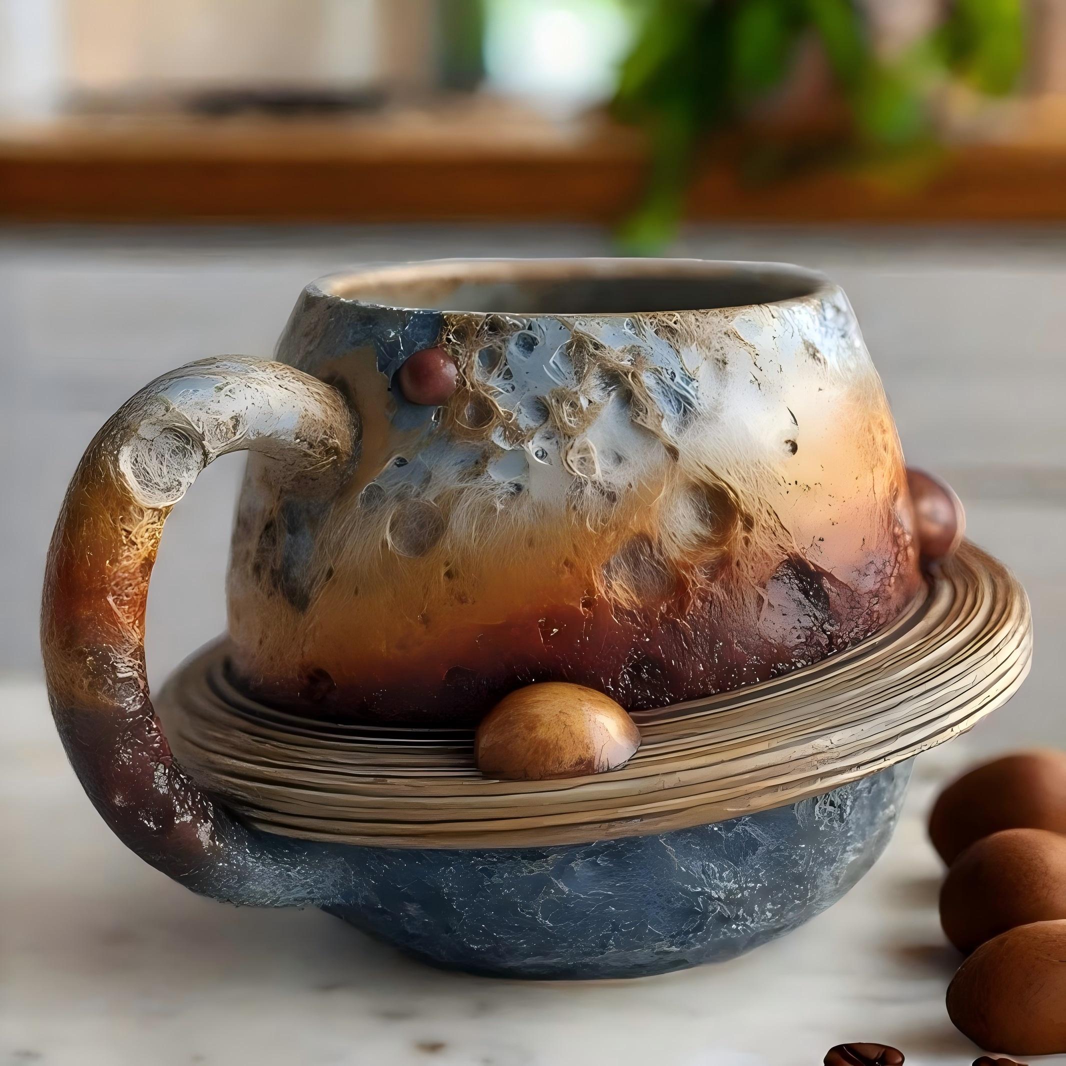 Handcrafted Mug | Drink Among the Stars and Planets, view 2