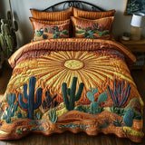 3-Piece Quilted Bedding Set | Cactus Sunrise