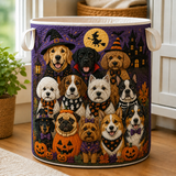 Quilted Laundry Basket – Dogs in Halloween Costumes – product image 1