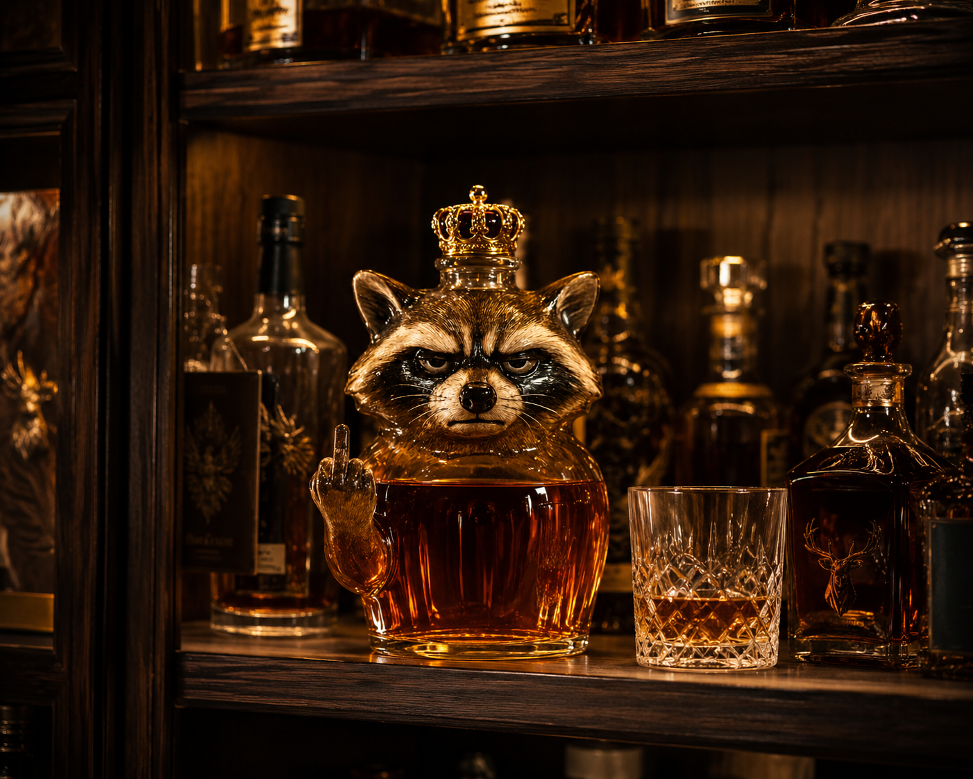Rebel Raccoon Whisky Decanter, view 5