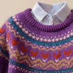 Vintage Fair Isle Knit Jumper in Amethyst Purple – product image 2
