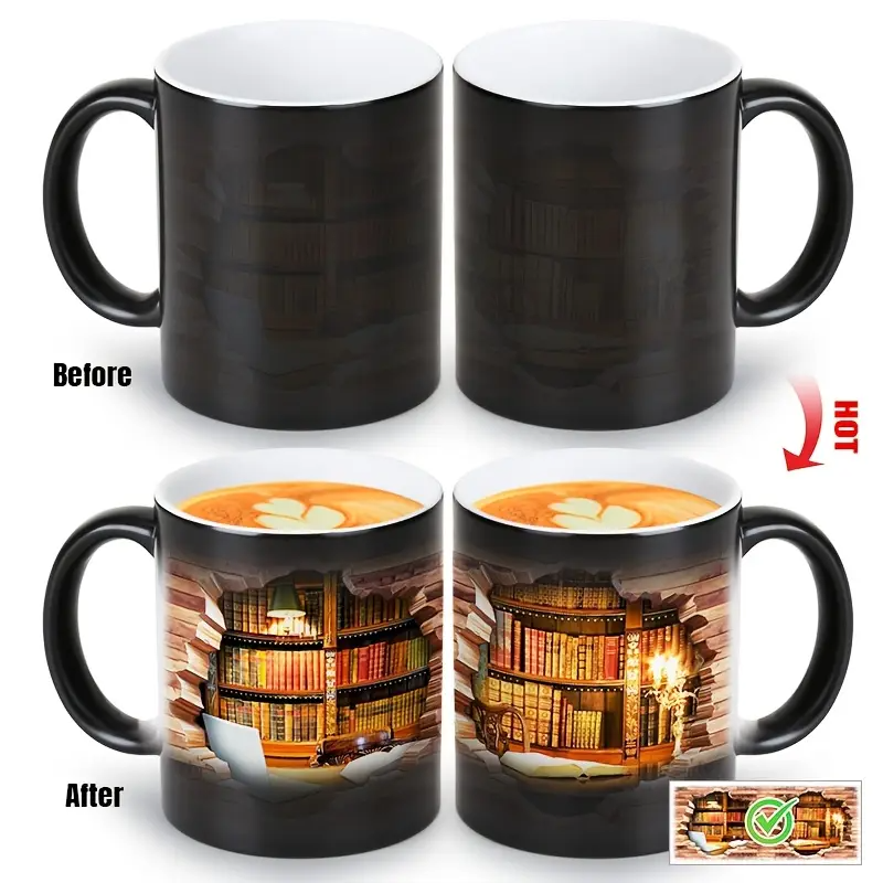 Heat-Reactive 3D Bookshelf Mug, view 6