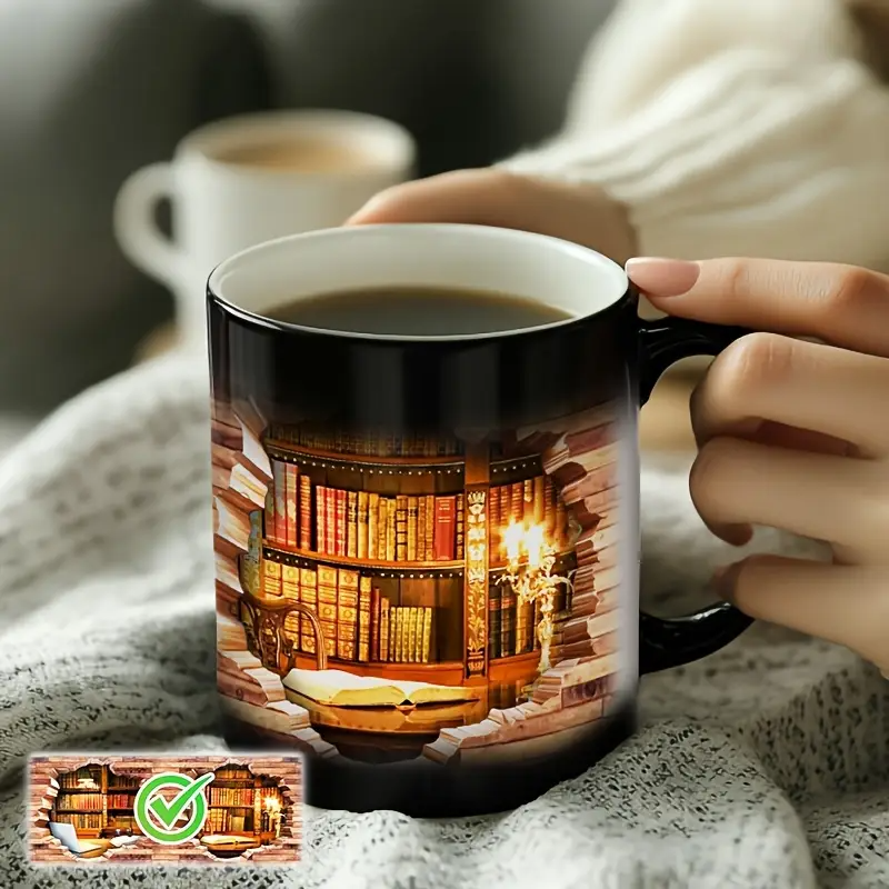 Heat-Reactive 3D Bookshelf Mug, view 3