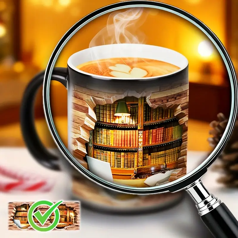Heat-Reactive 3D Bookshelf Mug, view 4