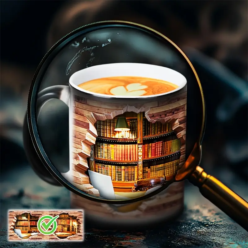 Heat-Reactive 3D Bookshelf Mug, view 2
