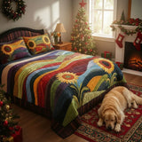 3-Piece Quilted Bedding Set | Sunflower Field Dreams