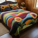 3-Piece Quilted Bedding Set | Sunflower Field Dreams
