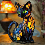 Mystic Cat | Stained-Glass-Style Lamp