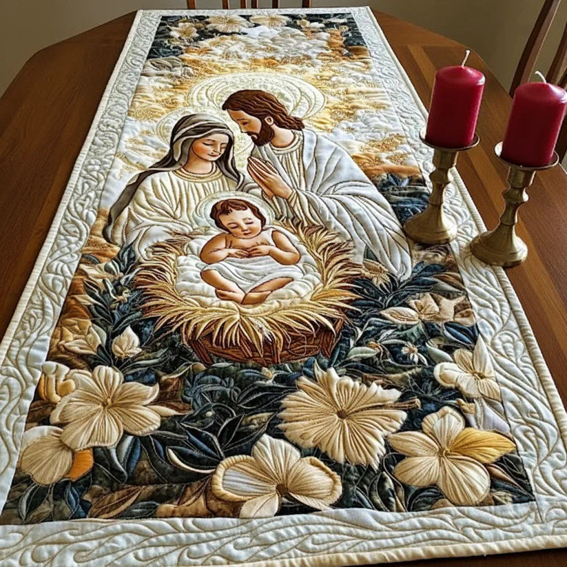 Quilted Table Runner | Divine Manger, view 4