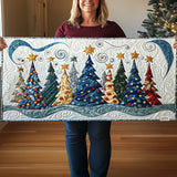 Quilted Table Runner | Frosted Pine Landscape