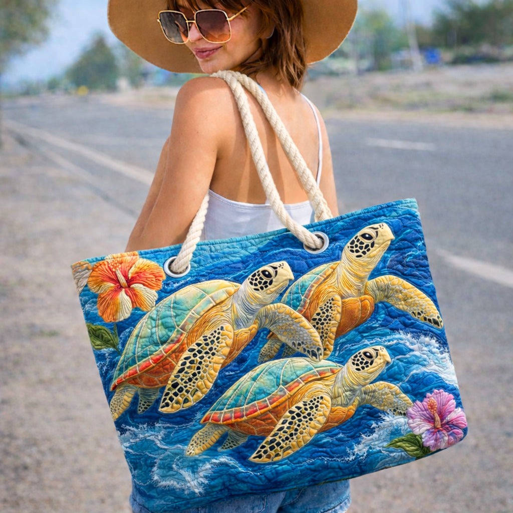Marine Turtle II Quilted Beach Bag – Spacious and Lightweight – product image 1