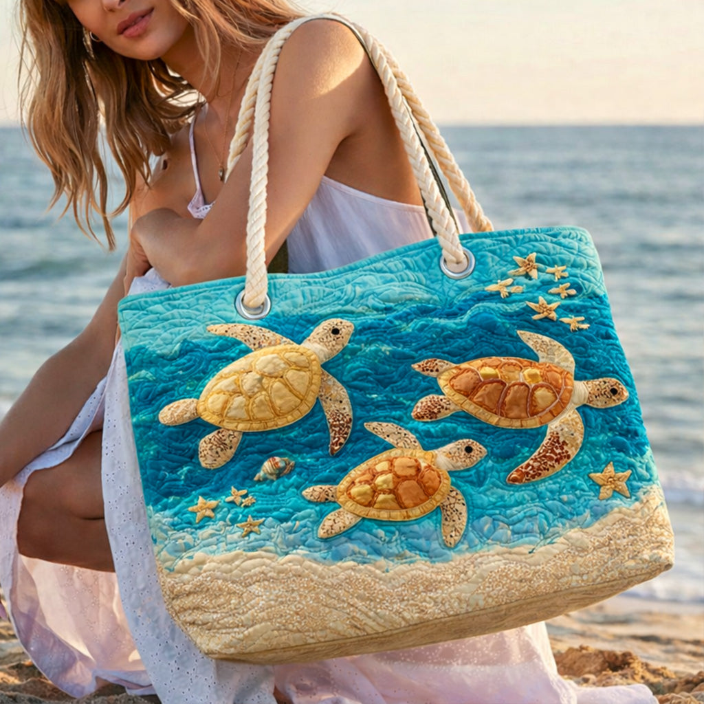 Quilted Beach Bag Turtle on the Golden Coast – product image 1