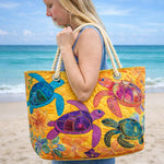 Quilted Beach Bag Turtle Among the Corals – Spacious and Lightweight – product image 1