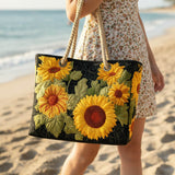 Quilted Sunflower Beach Bag – Spacious – product image 1