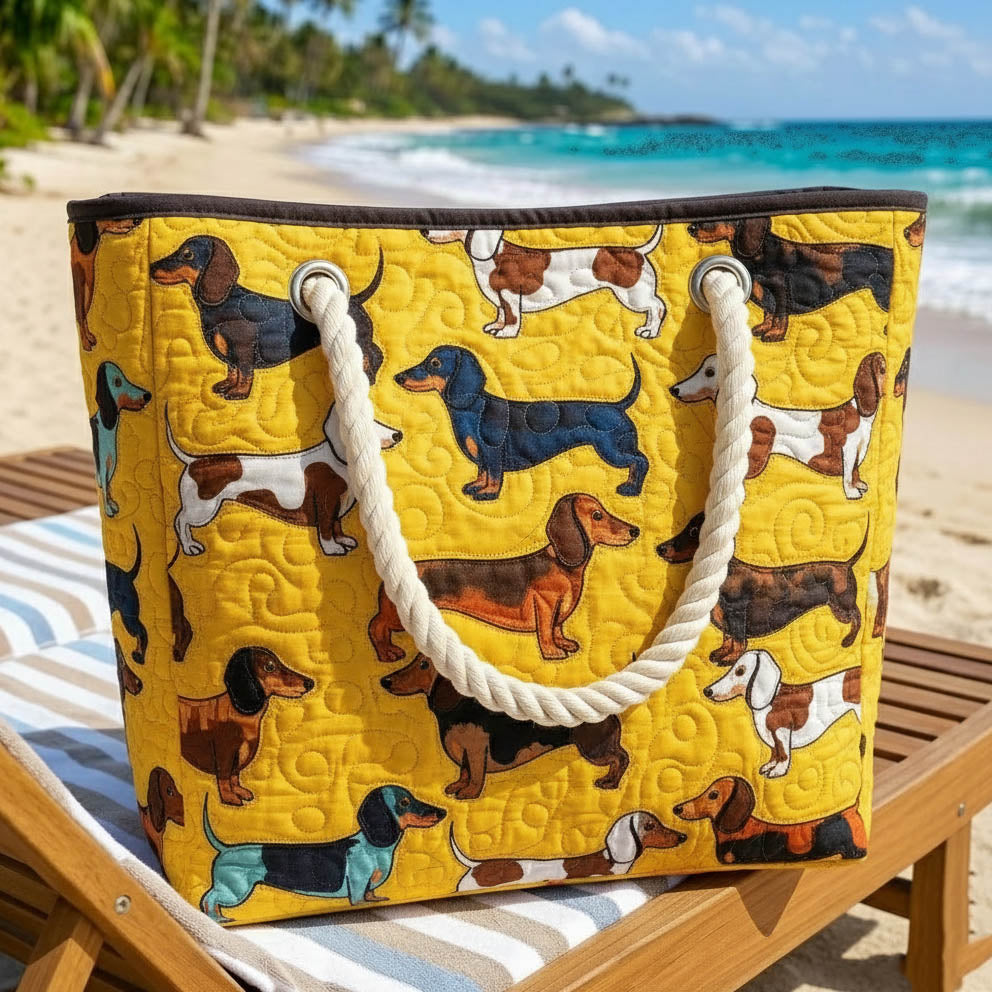 Dachshund Quilted Beach and Pool Bag – product image 2