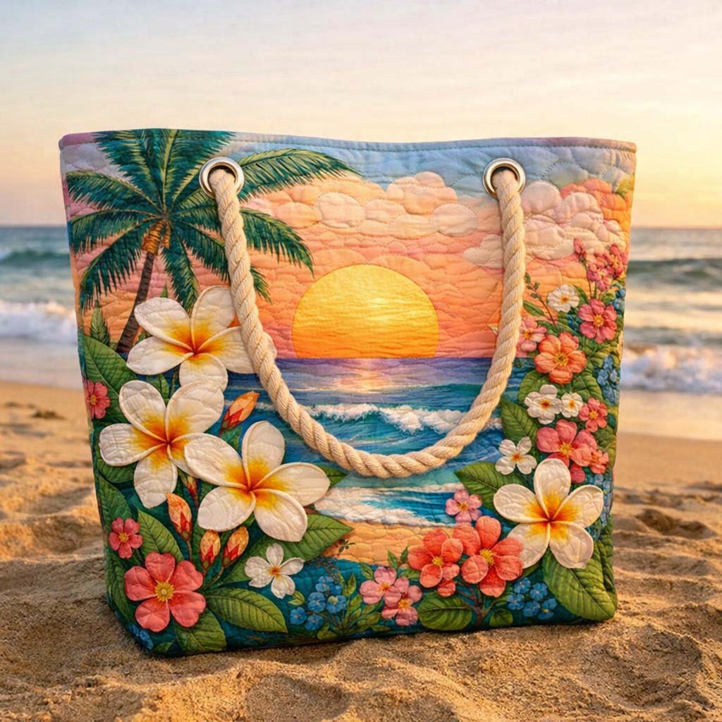 Tropical Breeze Quilted Beach Bag – L and XL – product image 2