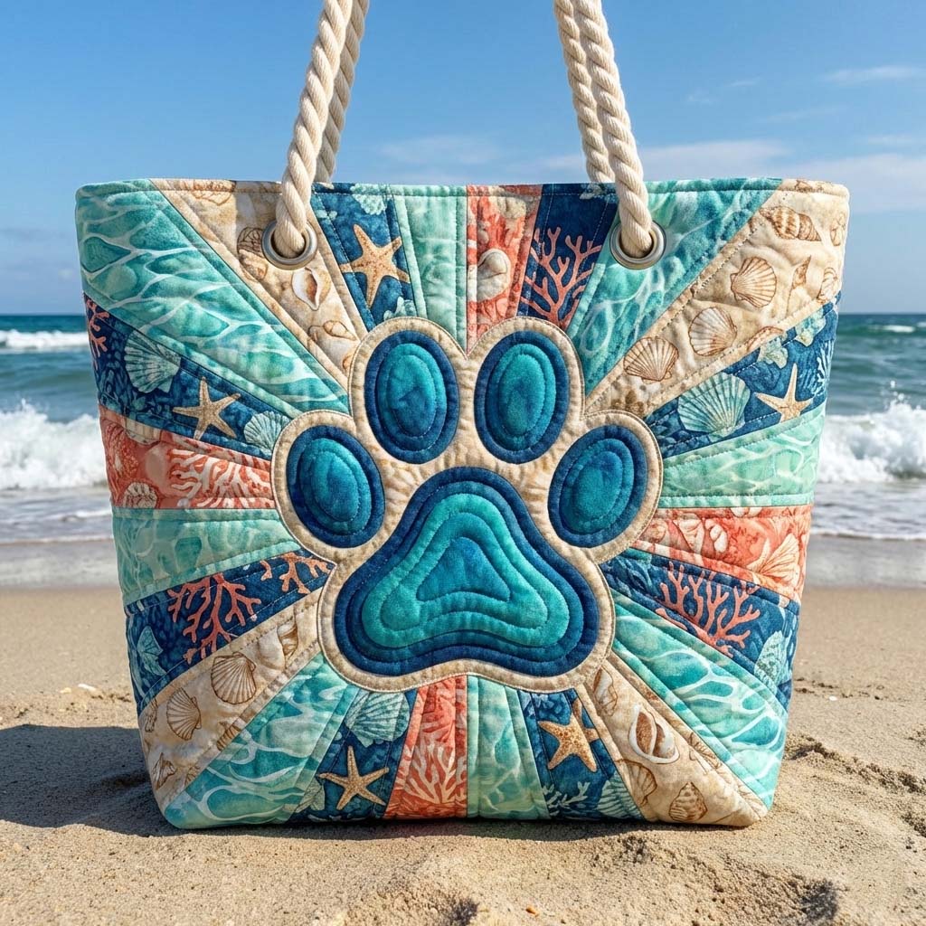 Beach Bag with Paw Print Design – L and XL – product image 2