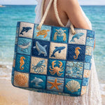 Quilted Beach Bag Sea Life – Spacious and Lightweight – product image 1