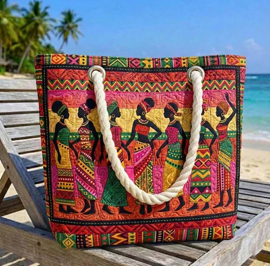 Quilted Beach Bag African Queens – Gift Idea – product image 2
