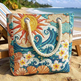 Quilted Beach Bag Golden Glow – L and XL – product image 2