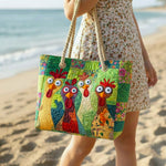 Quilted Beach Bag Hen Multi-Coloured – Gift Idea – product image 1