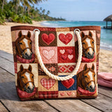 Quilted Beach Bag Prairie Horse – Gift Idea – product image 2