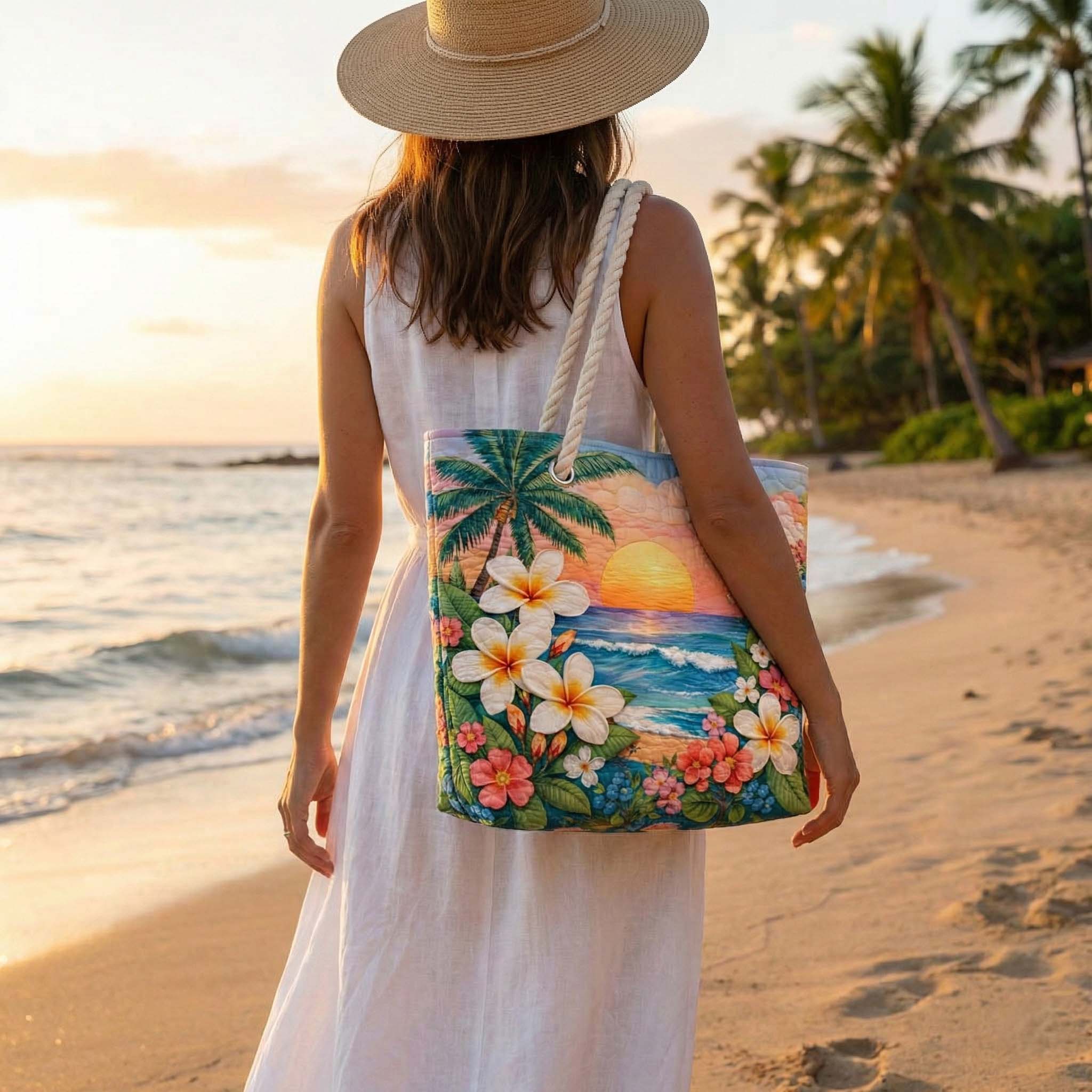 Tropical Breeze Quilted Beach Bag – L and XL – product image 1