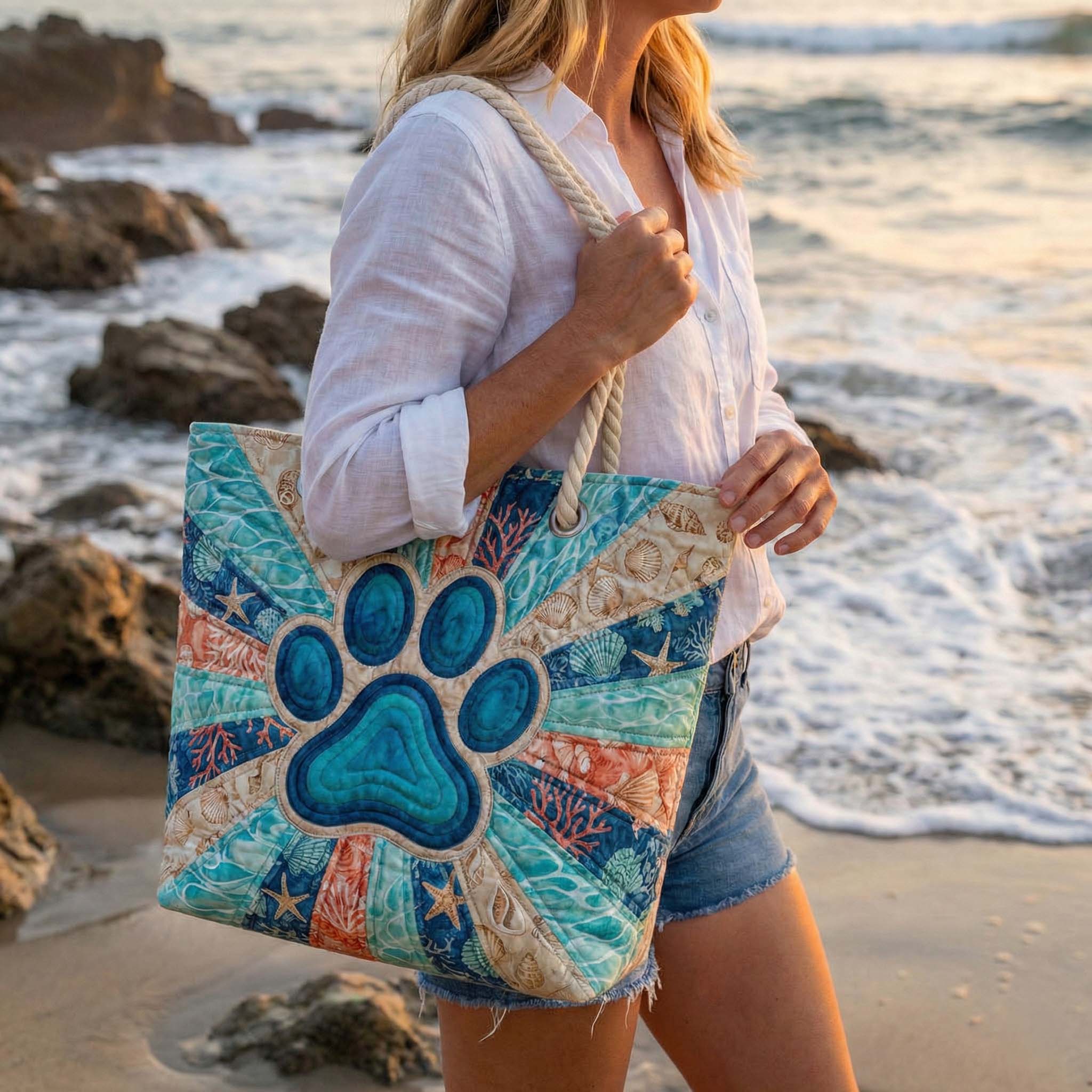 Beach Bag with Paw Print Design – L and XL – product image 1