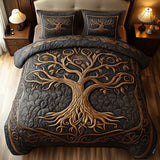 3-Piece Quilted Bedding Set | Tree of Life