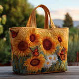 Handcrafted Quilted Tote Bag - Golden Fields