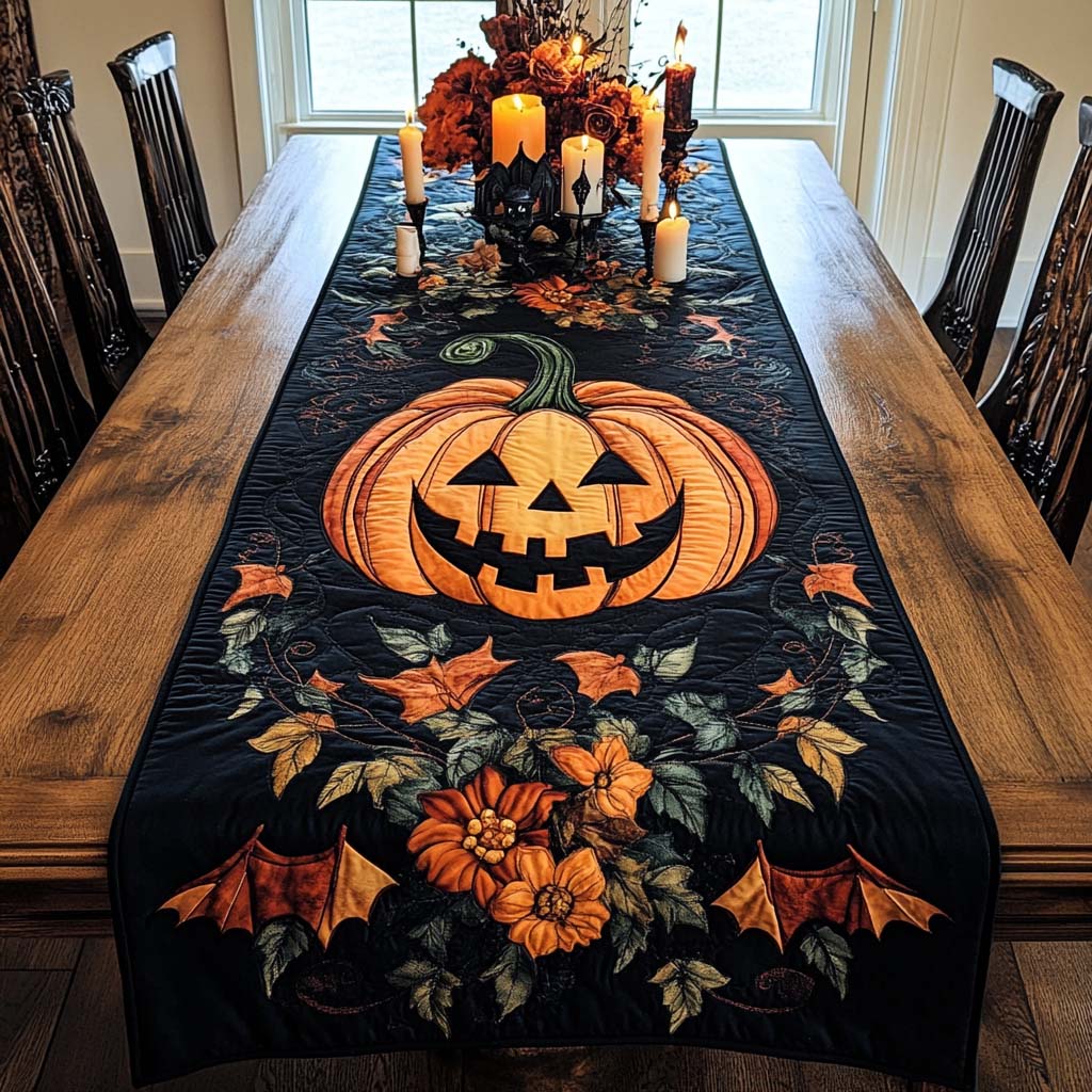 Quilted Table Runner | Halloween Cheer