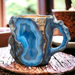 Handcrafted Blue Mineral Glass Mug