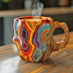 Handcrafted Volcanic Red Mineral Glass Mug