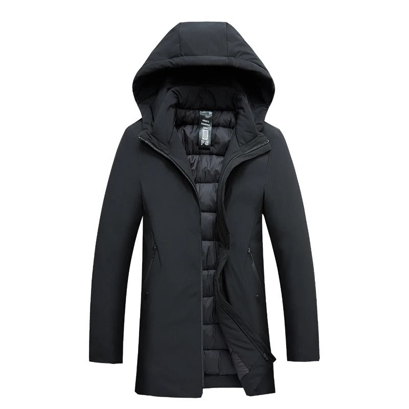 Men's Water-Resistant Hooded Winter Jacket, Slim Fit