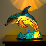 Dolphin | Stained-Glass-Style Lamp