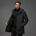 Men's Water-Resistant Hooded Winter Jacket, Slim Fit