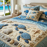 3-Piece Quilted Bedding Set | Ocean Waves