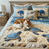 3-Piece Quilted Bedding Set | Ocean Waves