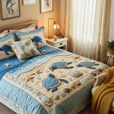 3-Piece Quilted Bedding Set | Ocean Waves