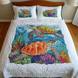 3-Piece Quilted Bedding Set | Turtles